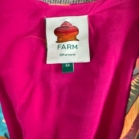 FARM Rio Macaw Belted Puff Sleeve Tropical Print Romper M - Picture 5 of 7